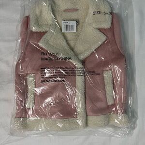 Koolaburra Pink and Cream Kids Puffer Jacket